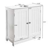 Kcelarec Bathroom Pedestal Sink Storage Cabinet, Bathroom Wood Storage Pedestal Under Sink Organizer Cabinet with Internal Shelf,White Kcelarec