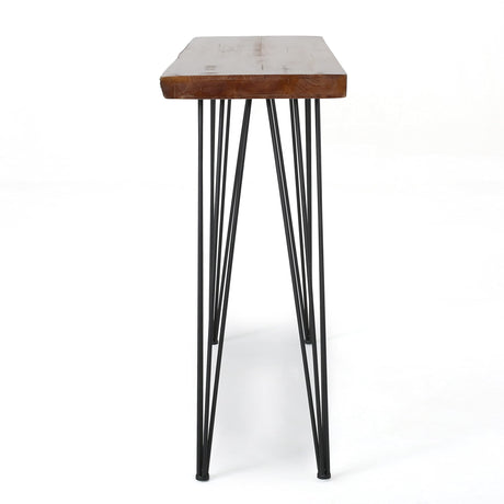 Chana Industrial Faux Live Edge Rectangular Bar Table by Christopher Knight Home Christopher Knight Home
