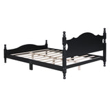Harper & Bright Designs Retro Style Queen Size Platform Bed Frame with Sturdy Headboard in Black Harper & Bright Designs