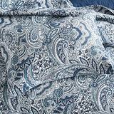 Autumn Dream Cotton Bedspread Quilt Sets, 3 Pieces Reversible Comforter Coverlet Sets,Blue Floral Paisley Bedspread,King Size Autumn Dream