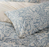 SLEEPBELLA Duvet Cover King Size, 600 Thread Count Cotton Beige & Bluish Grey Printed with Luxurious Leaves Pattern Reversible Botanical Comforter Cover Sets, Bedding Set 3Pcs (King, Beige Paisley) SLEEPBELLA