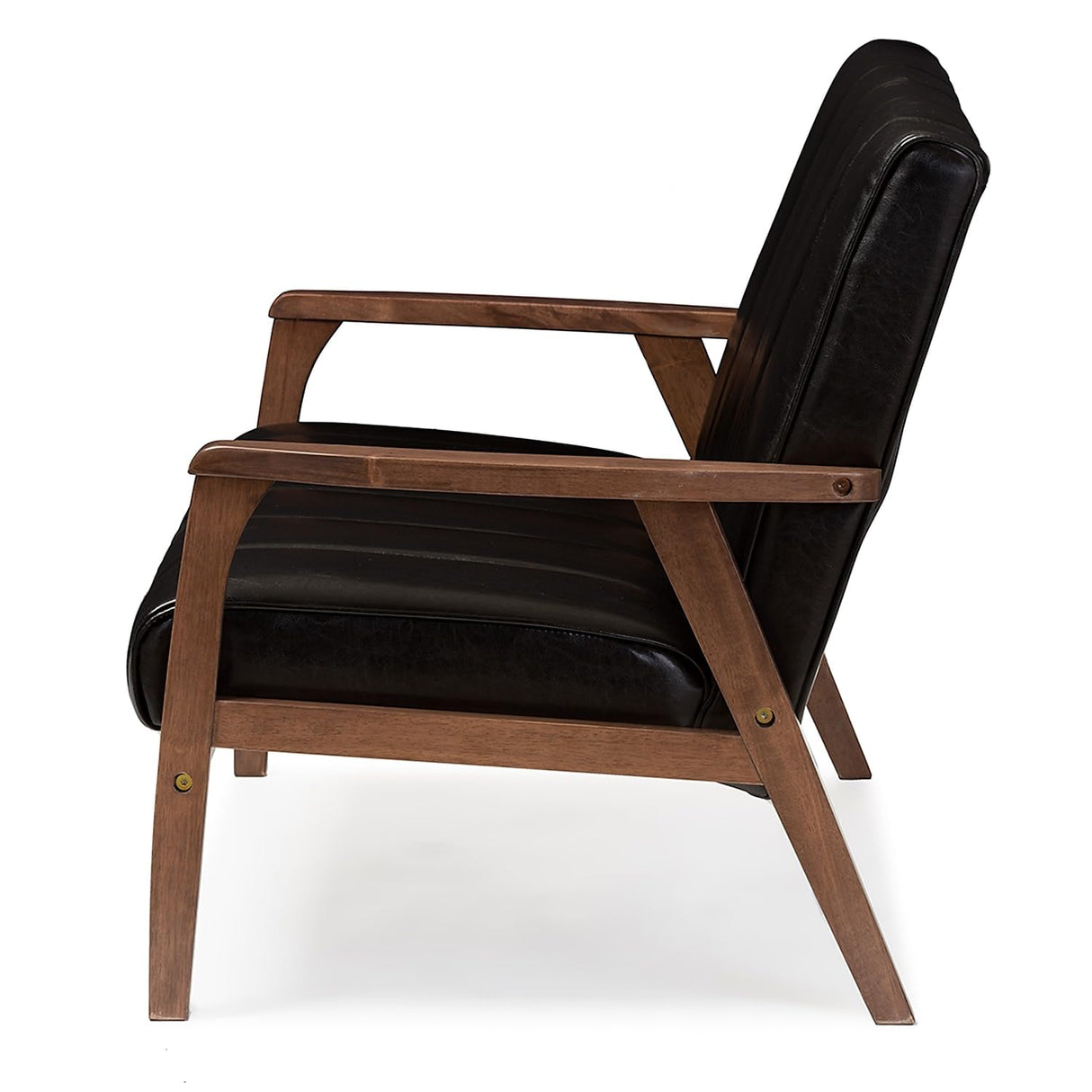 Baxton Studio BBT8011A2-Black Loveseat Love Seats, 29.45LX44.66WX31.59H, Black Baxton Studio