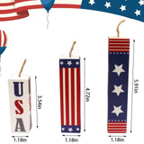 Hying 3 Pieces 4th of July Table Decor Patriotic Tiered Tray Independence Day Wooden Blocks American Table Centerpieces Red Blue Rustic Wood Signs for Tabletop Farmhouse Memorial Day Decorations Hying