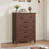 GarveeHome 5 Dresser for Bedroom, 41.3 in Tall Vertical Drawer Dresser with Large Storage, Freestanding Wooden Closet Chest for Bedroom, Living Room, Walnut GarveeHome