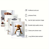 TWNSLLA Highland Cow Funny Bathroom Decor Wall Art,Bathroom Highland Cow Art Prints,Rustic Farmhouse Bathroom Wall Decor,Funny Bathroom Signs Animal Canvas Wall Art,UNFRAMED,8x10inchx4pcs TWNSLLA