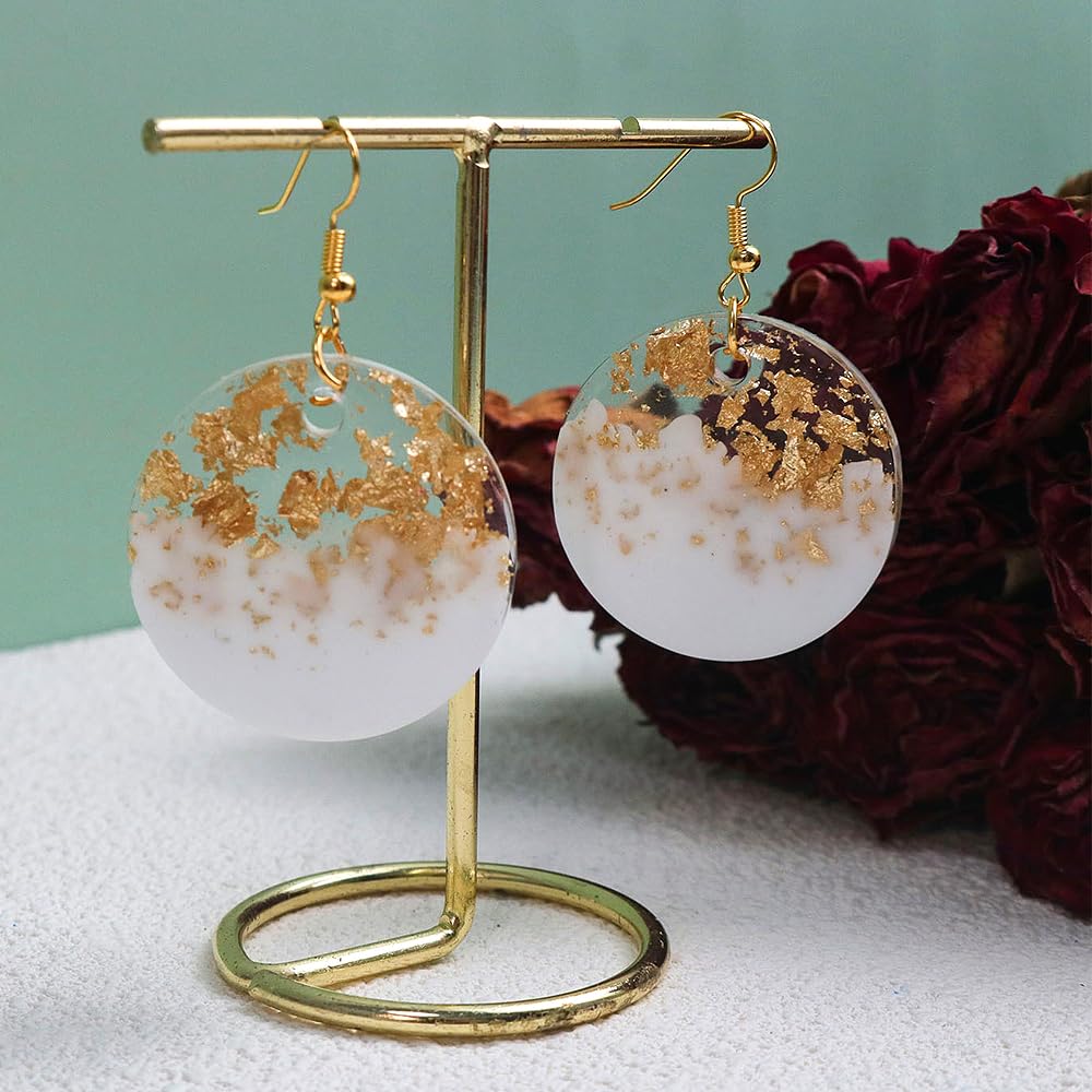 RESINWORLD 12-Cavity 1.37'' Shiny Flat Circle Silicone Mold with Hole, Round Keychain Mold, Pendant/Earrings Mold, Pet Tag Resin Casting Mold ResinWorld