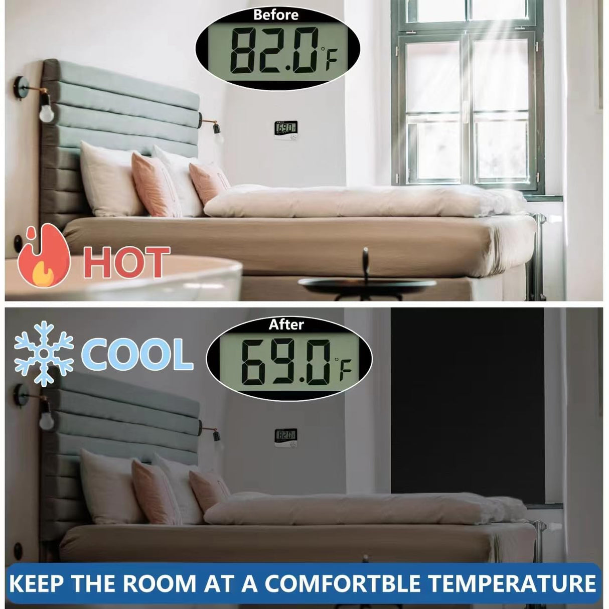 BKSAI 100% Blackout Window Cover, Portable Magnetic Blackout Shades for Window, Black Out Window Blinds No Drill Cuttable Blackout Curtains for Bedroom, RV, Nursery, Media Room, 39x57 inch BKSAI