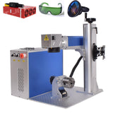 Ovsuqu Fiber Laser Engraver JPT MOPA100W E2 Fiber Marking Machine with 80mm Rotary Axis Metal Laser Engraving Machine 200x200mm+300x300mm for Metal (JPT MOPA 100W E2) Ovsuqu