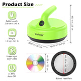 Calogy Mini Heat Press, 5" Diameter Round Heat Press Machine for T-Shirt Portable, 4 Levels Temp Max 410℉, Small Iron for Crafts, Coaster, Bag, Pillow, Ceramic, Sublimation Ink Vinyl Transfer (Green) Calogy