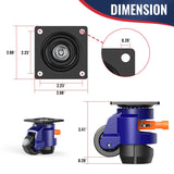 KOSTANZO Leveling Casters with Ratchet Handle Design Total Capacity 2200Lbs Heavy Duty Casters Set of 4 Workbench Casters with Adjustable Leveling Pads KOSTANZO