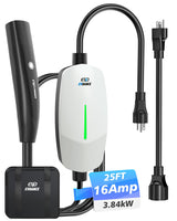 EVDANCE Level 1 Charger for Tesla - 16A 110V-240V Mobile Charger Connector for Tesla with 25 FT Charging Cable, Portable Home Charger Compatible with Tesla Models X/Y/3/S, NEMA 6-20 & 5-15 Plug(White) EVDANCE