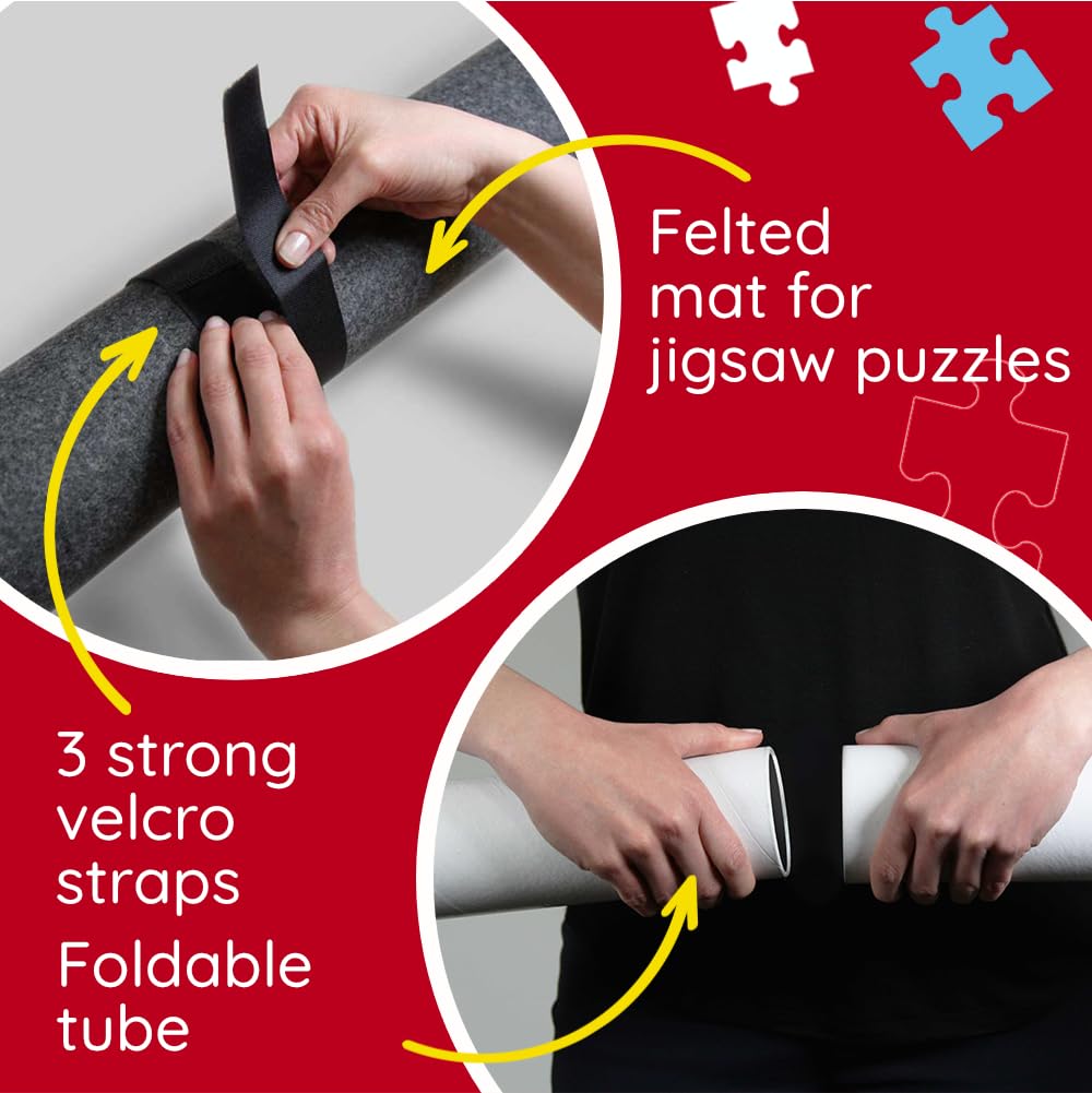 Trefl Puzzle Mat 500-6000 pcs. for Carrying and Storing Puzzles, Mat with Strong Velcro, Large Size, for Jigsaw's Up to 53.5 x 37.8 in Trefl