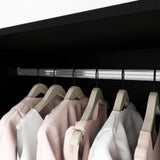 Keloyid Modern 2 Door Armoire Wardrobe Closet with Glass Door, 2 Drawers, Hanging Rod & Shelves, Black, 20.47 x 31.49 x 70.86 inches, Bedroom Keloyid