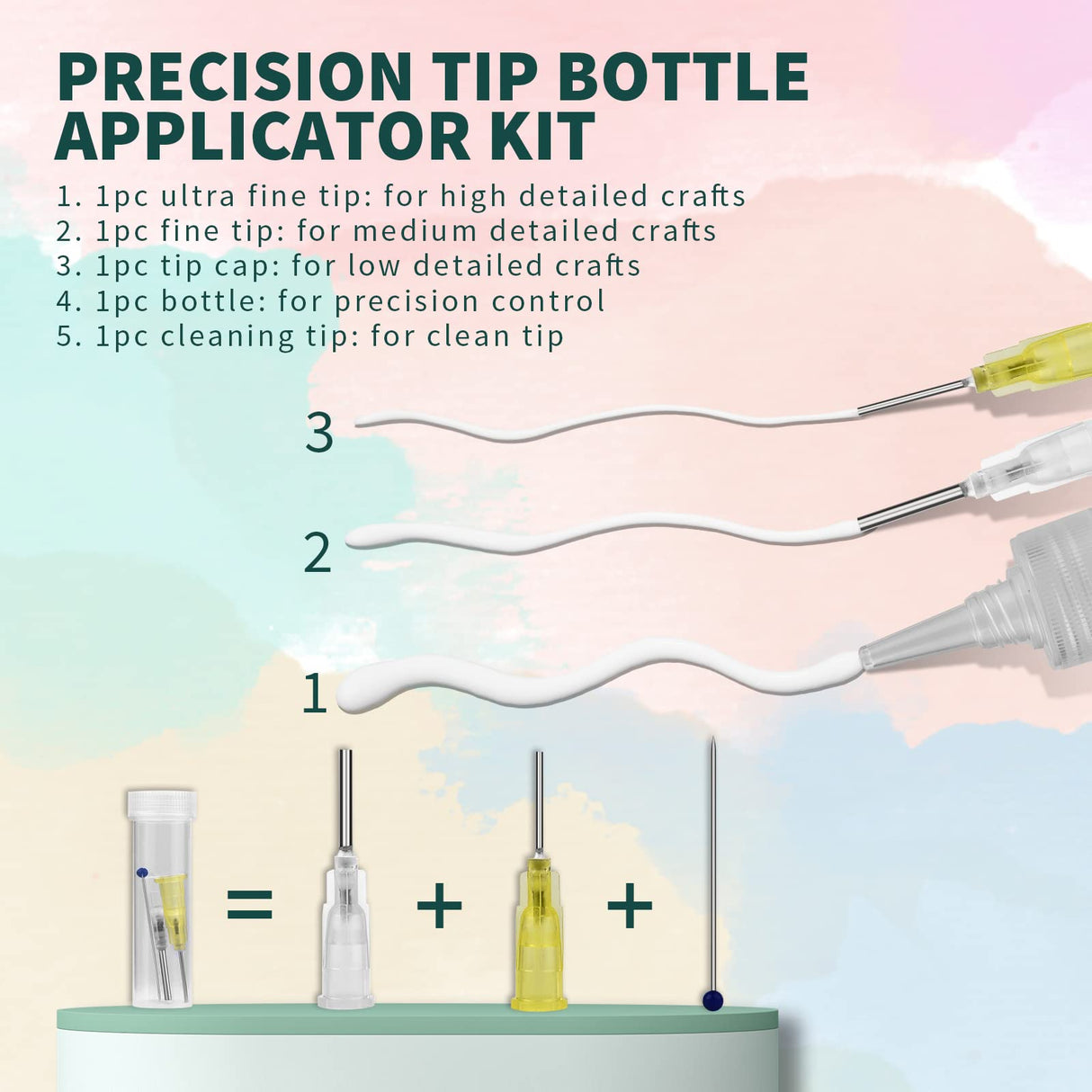 OBSEDE Art Craft Glue Quick Dried Clear Adhesive Refill Bottles with Fine Tip Liquid Precision Quilling Supplies Scrap Kits Tools Applicator for Decoupage Paper Card Making 4 Fl.oz OBSEDE