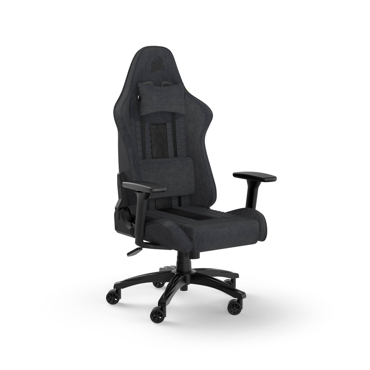 Corsair TC100 Relaxed Gaming Chair - Fabric - Racing-Inspired Design - Lumbar Pillow - Detachable Memory Foam Neck Pillow - Adjustable Seat Height - Adjustable Armrests - Gray and Black Corsair