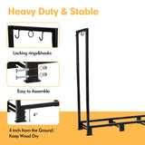 nalone 8FT Outdoor Firewood Rack with Cover&Carry Bag Heavy Duty Square Strong Stand Rack with Waterproof Cover for Fireplace Fire Pits Wood Pile Storage Holder Lumber Rack nalone