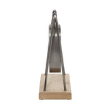 Deco 79 Wood Pendulum Clock with Wood Base, 10" x 5" x 12", Gray Deco 79