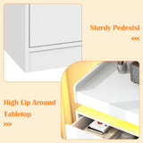 jiteentarou 9 Drawer Dresser with Charging Station and LED Lights, Modern Chest of Drawers with Power Outlet, Organizer Cabinet for Bedroom, Living Room, Entryway, White jiteentarou