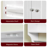 Iwell Bathroom Cabinet Wall Mounted with Towel Rack & Adjustable Shelf, Over The Toilet Storage Cabinet, Medicine Cabinet for Bathroom, White YSG005B Iwell