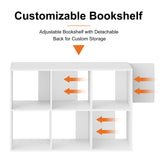 Sweetcrispy 6 Cube Storage Organizer - Open Cube Bookshelf with 3 Removable Back Panels, Display Storage Bookcase for Living Room, Bedroom, Entrance Hall, Home Office，36" L×11.6" W×24" H, White Sweetcrispy
