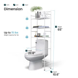 Home Zone Living Over The Toilet Bathroom Storage Organizer with 3 Tiers of Shelving Rack Space Home Zone Living