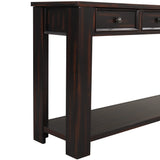 LKTART Solid Wood Console Table 63 in Sofa Table with Storage Drawers and Bottom Shelf Farmhouse Entryway Table for Hallway Foyer Sofa Couch Table LKTART