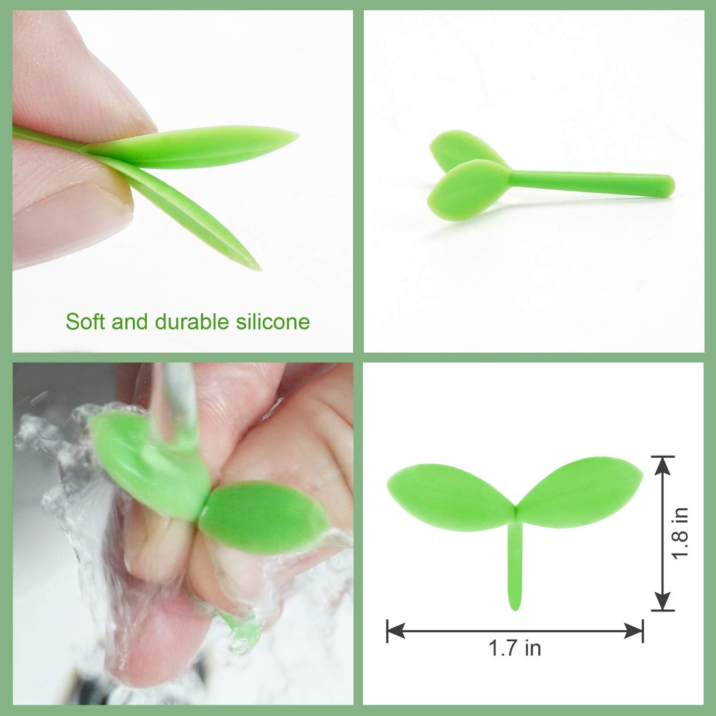 YKING Sprout Little Green Bookmarks Silicone Grass Buds Creative Green Bookmarks, Gifts for Book Lovers Reading, Set of 8