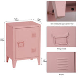 MIOCASA Nightstand Modern End Side Table Steel Bedside Storage Cabinet with Shelf Easy Assembly for Living Room Bedroom (Pink) MIOCASA