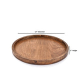 EDHAS Round Wooden Decorative Candle Holder Tray for Coffee Table Centerpieces Modern Farmhouse Home Decorations (12" x 12" x 1") EDHAS
