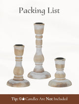 Inweder Wooden Candlestick Holders Rustic: Farmhouse Wood Taper Candle Holders Boho Candle Sticks Holder Decor for Home Dinning Table Mantle Party Holiday Christmas Wedding Set of 3 Inweder