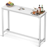 ODK 55 Inch Bar Table, Bar Height Pub Table, Counter Height Bar Table, Rectangular High Top Kitchen & Dining Counter Tables with Sturdy Legs & Easy-to-Clean Top, Indoor use, White ODK