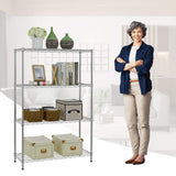 BestOffice | 4-Tier Wire Storage Shelves | 36x14x54 | Chrome | with Adjustable Racks | Heavy-Duty Metal Shelf, Holds Upto 1000 lbs | No-Tool Assembly | Ideal for Home & Garage Shelving BestOffice