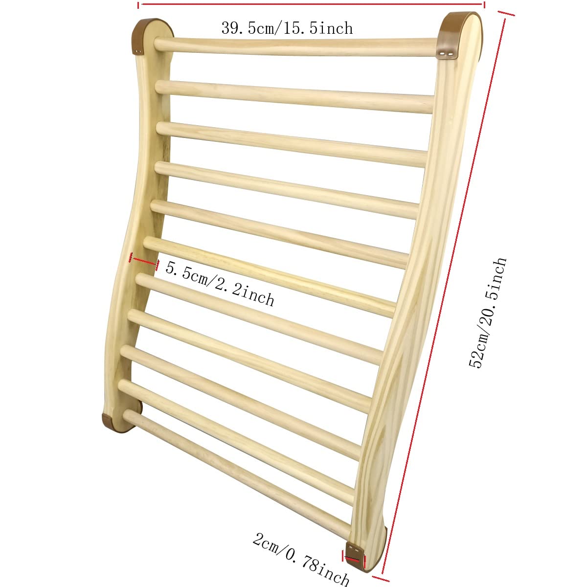 HJJKKH S-Shape Sauna Backrest,Natural Wood Hemlock Sauna Backrest Chair for Residential and Sauna Room (Round-Leather) - WoodArtSupply