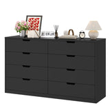 HAUOMS Modern 8 Drawer Dresser, Black Chest of Drawers for Bedroom,Closet Dressers with Drawers for Living Room, Entryway, Hallway HAUOMS