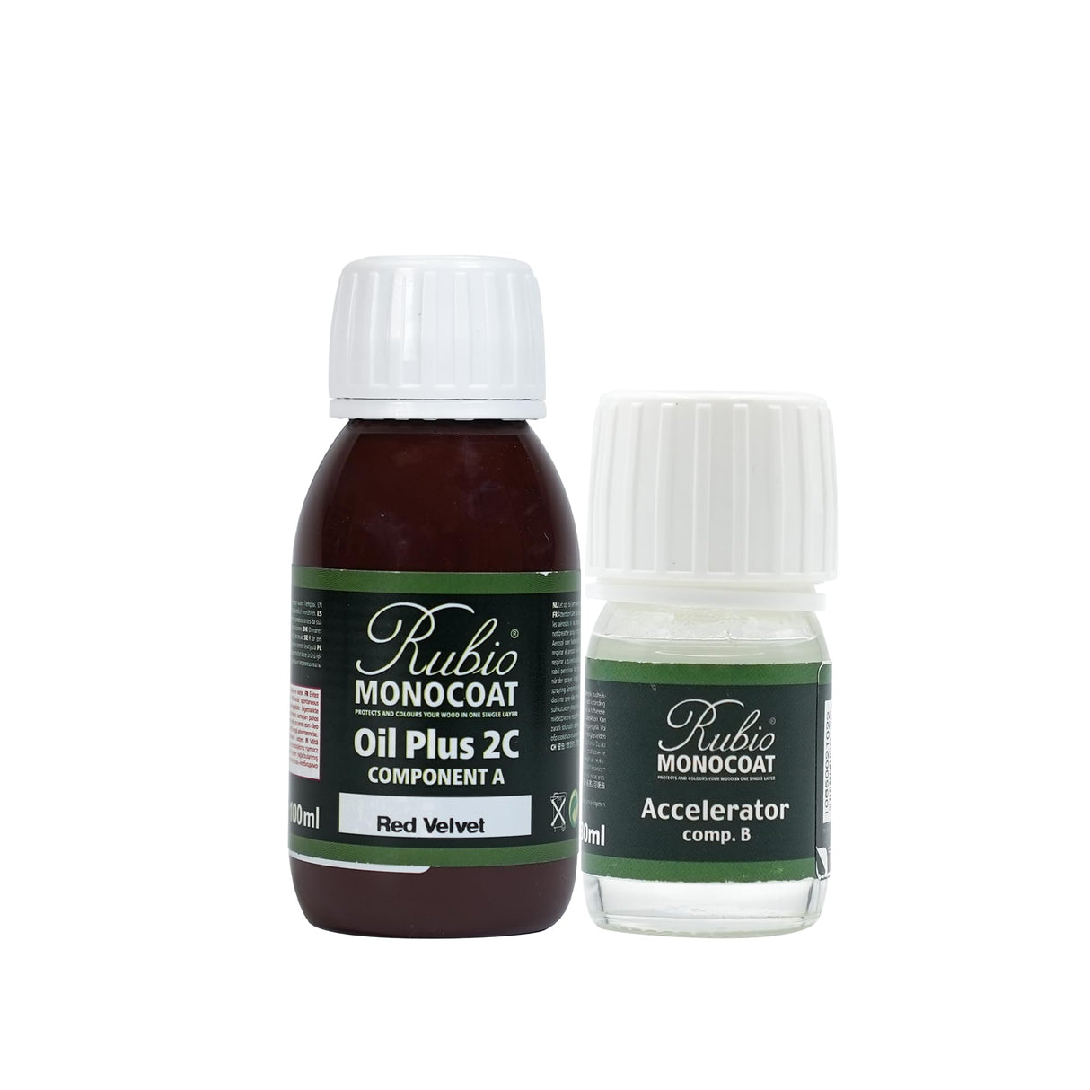 Rubio Monocoat Wood Stain & Finish 65 ft² - Red Velvet | Oil Plus 2C | Quick-Dry, Eco-Friendly Linseed Wood Oil for Indoor Use, Includes Accelerator (Part B) | Protector | 130 ml Rubio Monocoat