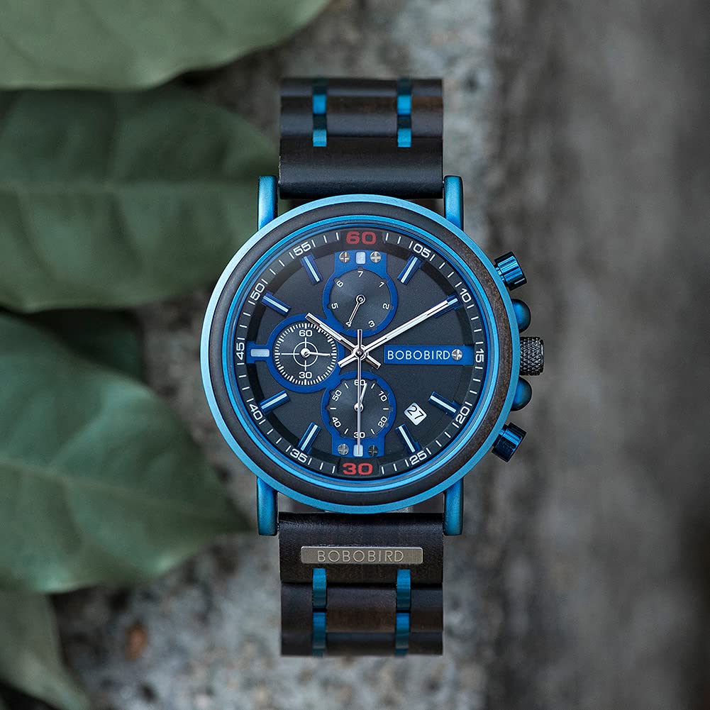 Engraved Wooden Watches for Husband Boyfriend My Man Fiancé Customized Personalized Wood Watches for Men Multifunction Personalized Family Watch (Custom Box Photo) WoodArtSupply