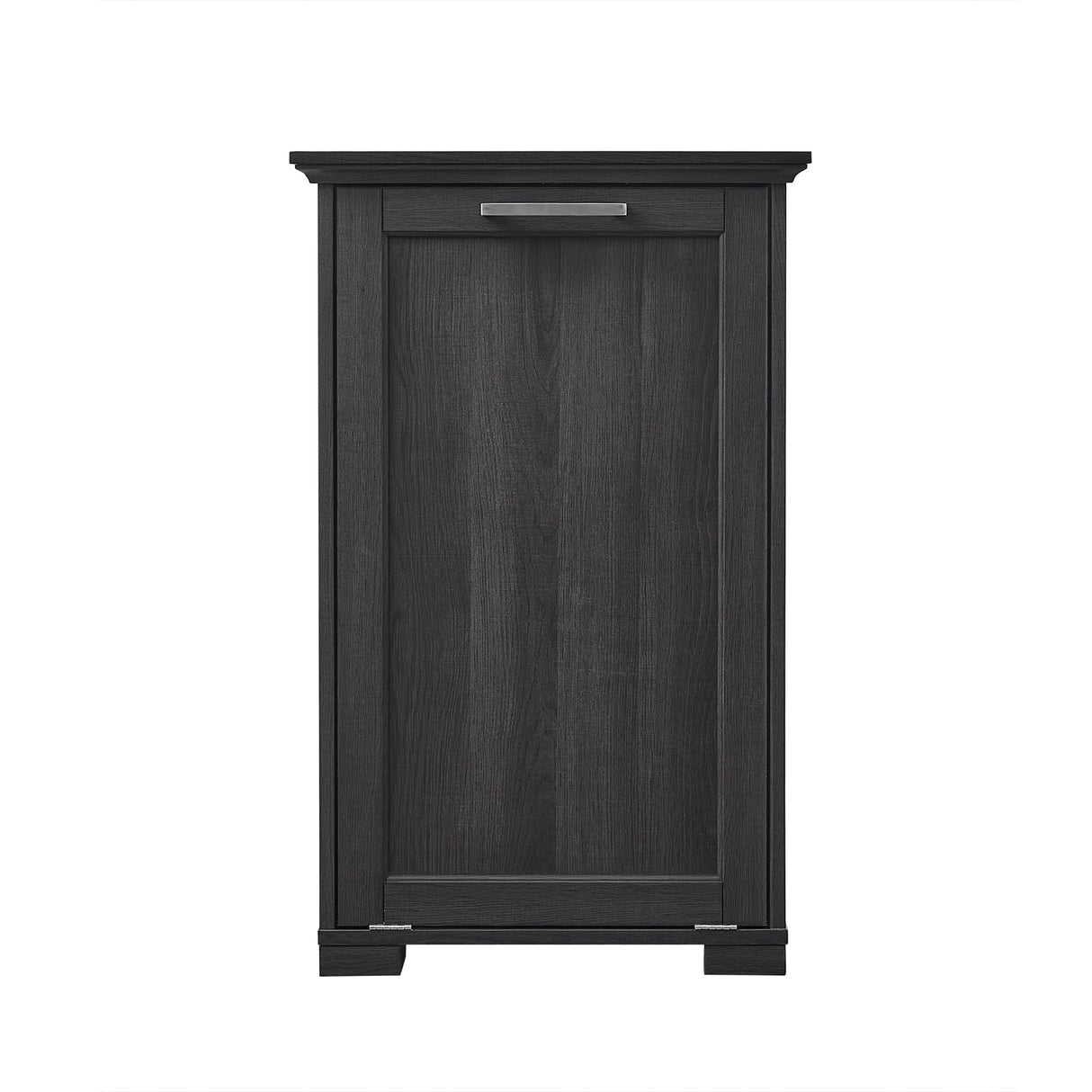 OLD CAPTAIN Wooden Tilt Out Trash Cabinet, Hidden Trash Can Kitchen Holds 10 Gallons (Dark Brown+Black Top Panel) OLD CAPTAIN