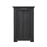 OLD CAPTAIN Wooden Tilt Out Trash Cabinet, Hidden Trash Can Kitchen Holds 10 Gallons (Dark Brown+Black Top Panel) OLD CAPTAIN