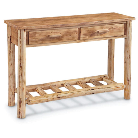 CASTLECREEK Log Sofa Table, Console Tables for Entryway, TV Stand, Rustic, Cabin Decor CASTLECREEK