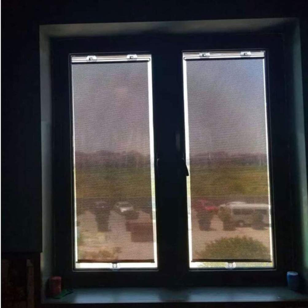 Blackout Blind Curtains with Suction Cups for Windows No Drill Cordless Blinds Temporary Portable Roller Shades UV Protection Window Shades for Home,Office,Bedroom,Door,Blackout (23''W x49''H, Black) Wakauto