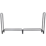 Sunnydaze 8-Foot Firewood Log Rack - Indoor/Outdoor Black Powder-Coated Steel Storage Accessory Sunnydaze