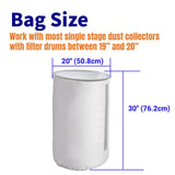 Dust Collector Bottom Bag for Woodworking 30 Micron 20" Dia. x 30", 70351 Dust Collector Lower Bag Compatible with Harbor Freight Wen Grizzly JET Delta Oanytun