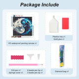 FHBUBPUP Wolf Diamond Painting Kits for Adults, Tai Chi Wolf Diamond Art Kits for Beginners, 5D DIY Full Drill Round Diamond Dot Gem Art, Craft Gift Suitable for Home Wall Decoration 12×12Inch FHBUBPUP