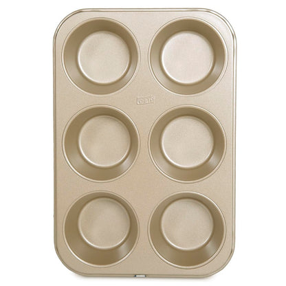 Glad Jumbo Muffin Pan Nonstick - Heavy Duty Metal Cupcake Tin with Large Baking Cups, Jumbo 6-Cup