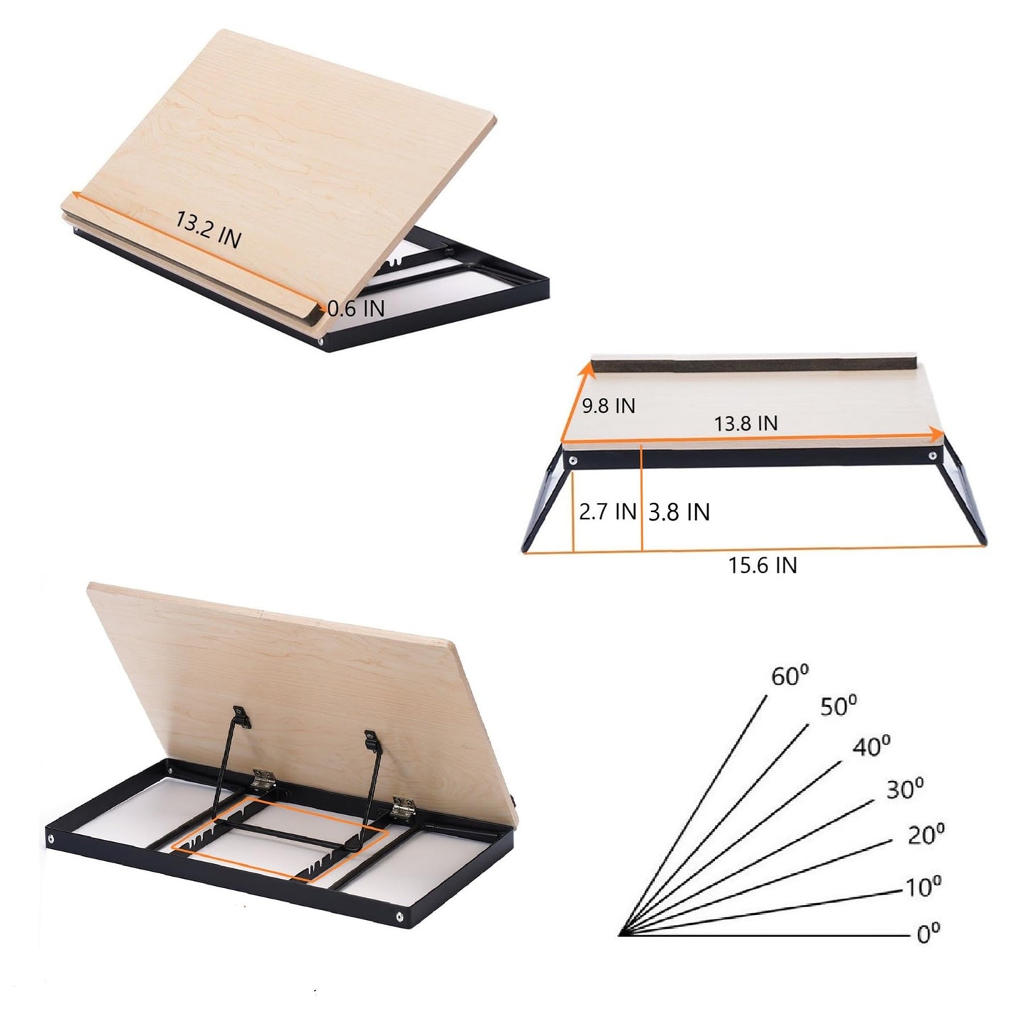 SREGGSIY Foldable Wooden Laptop Stand for Desk,Compatible with 10 to14 Inches Notebook Computer,Also Be Used to Computer Monitor Riser Stand. - WoodArtSupply