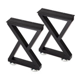 Taelakeni 16 Inch Metal Bench Coffee Table Legs, Set of 2, Black Taelakeni