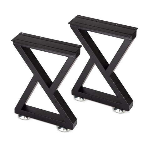 Taelakeni 16 Inch Metal Bench Coffee Table Legs, Set of 2, Black Taelakeni