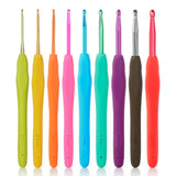 Looen Crochet Hooks 9-Piece Set, Ergonomic Rubber Grip Crochet Hook Set for Crocheting, Fine Knitting and Crochet Supplies, Crochet Kits for Arthritis Patients and Beginners. LOOEN