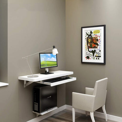 WZHONG Versatile Wall-Mounted Floating Desk – Elegant Space-Saving Solution for Home and Office - WoodArtSupply