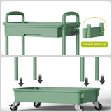 Sorgion 3 Tier Small Rolling Cart Organizer,Laundry Room Bathroom Organizers and Storage Office Shelves Mobile Shelving Unit Kitchen Trolley Cart with Wheels for Art,Craft,Diaper,Bedside,Snack(Green) Sorgion